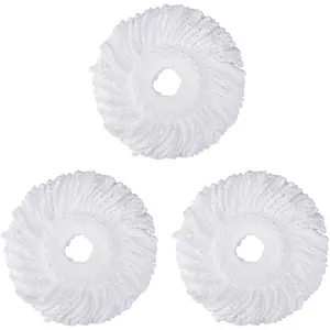 3 Pack Mop  Replacement Spin Mop Replacement  Microfiber Spin Mop Refills Easy Cleaning Round Shape Standard Size
