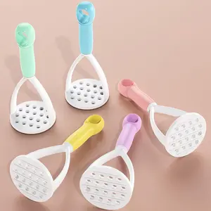 1Pc Random Color Manual Silicone Potato Masher, Cooking Utensils Masher, Mini Potato Masher for Non-Stick Cookware, Potato Mashers