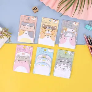 Foldable Sticky Notes Set Cartoon Animal Series Multi-Layer Adhesive Note Paper Strong Sticker Wholesale, Instant Delivery