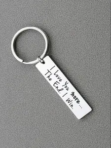 I Love You More... The End. I Win., Romantic Couple Declaration Design, Stylish Keychain, Perfect for Bags or Car Keys, Cute Competition Accessory