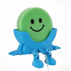 3D-Printed Smiley Face Sponge Holder (No Sponge Included)- Drainable Kitchen Sink Organizer, Fun Storage Rack for Scrub Sponges, Kitchen Gadgets