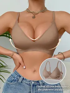 Women's Seamless Soft Support Bralette, Wirefree Bra, Breathable Comfort Zero Bind Wire-Free, Medium Support Slim-Fitting Lined Underwear, All Seasons