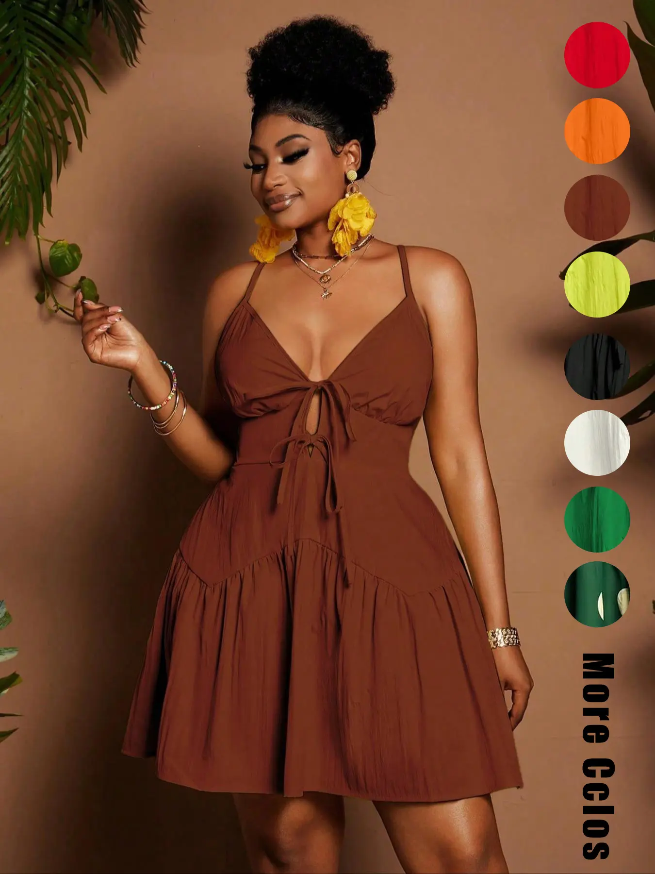 Plus Size Solid Backless Cami Dress, Casual Fashion Casual Sleeveless Dress  for Daily Outdoor Wear, Women Plus Clothing for Summer - TikTok Shop