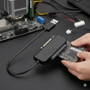 USB 3.0 to SATA III Adapter Cable with Type-C, UASP Supported for 2.5" SSD HDD. Compatible with Windows Mac Linux Android PC Laptop Smartphone. Fast Data Transfer & Easy Storage Expansion Solution.