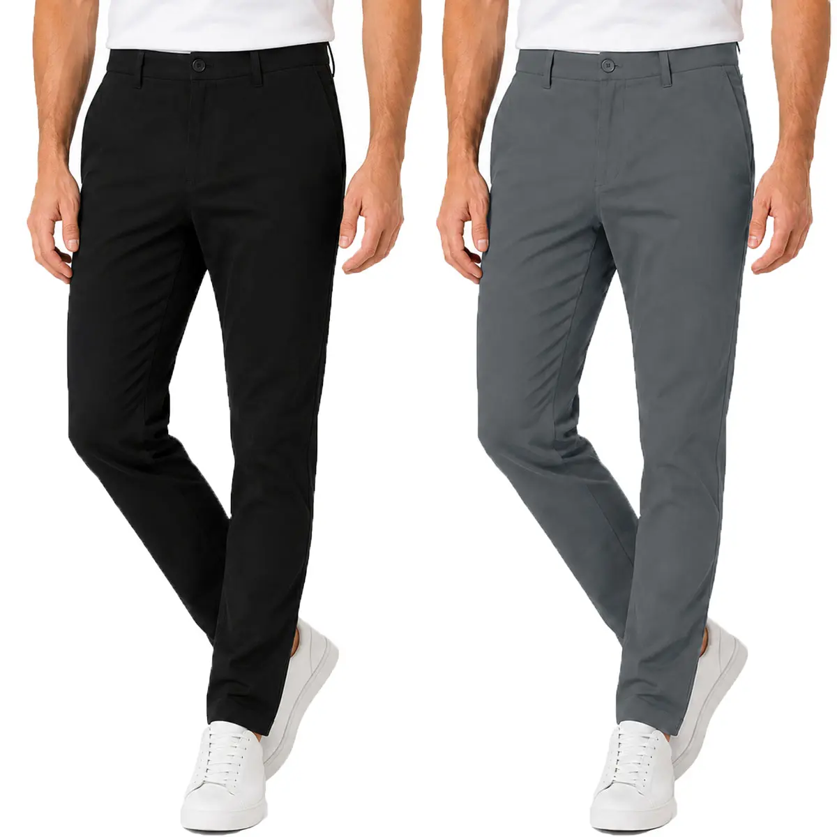 Men's 2-Pack Super Stretch Slim Fit Everyday Chino Pants