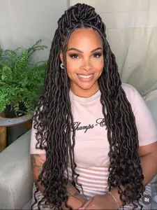 34 Inch Long Senegalese Twist Braids Wigs for Black Women, Gorgeous Fluffy Wigs with Baby Hair, Synthetic Braided Lace Wigs for Party, Daily Use, Box Braided Wigs