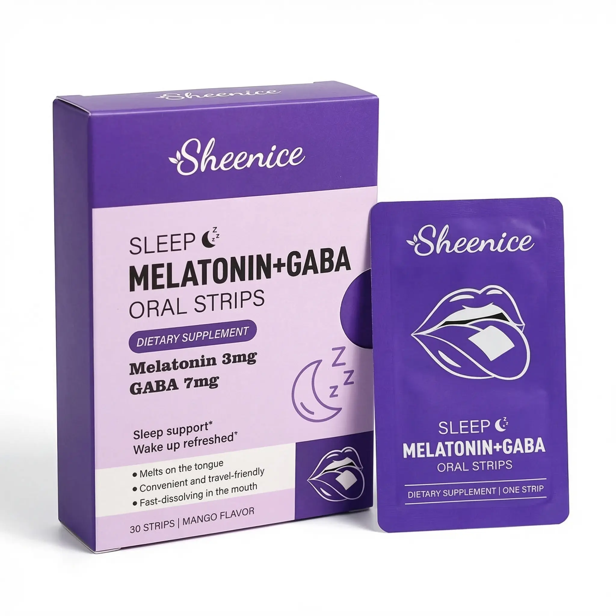 SHEENICE Liposomal SLEEP Direct (70mg*30strips)  Strips,Made in USA ,MANGO FLAVOR Healthcare Fitness