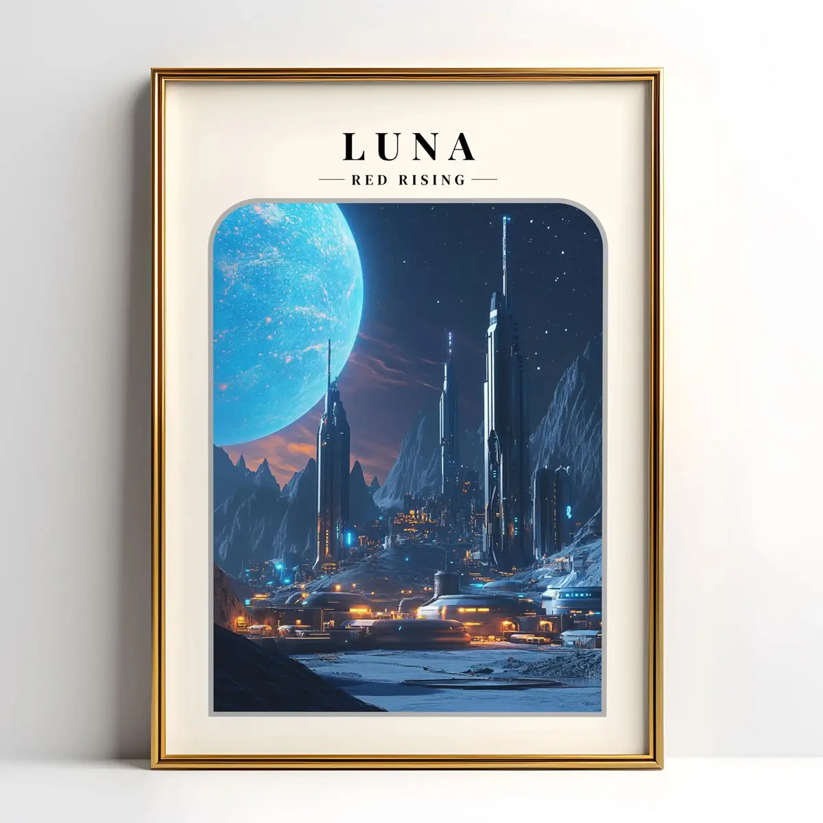 Luna Print Poster, Red Rising, The Institute Poster, Darrow, Red Rising Wall Art Print, Science Fiction Home Decor, Gift for Book Lovers, Vintage Gift