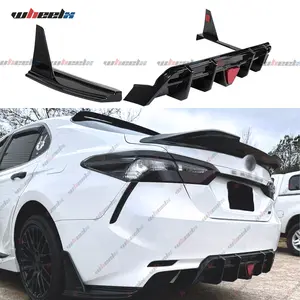 For 2018-2024 Toyota Camry SE & XSE Rear Bumper Diffuser with Smoked LED Brake Lights and Rear Spoiler (Not Compatible with LE/XLE/TRD Models)