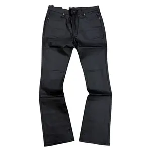 AR - Stacked Plain Waxed Denim -Black