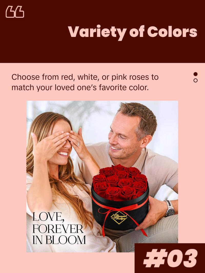 Eternal Prestige Velvet Black | 12 Red Roses Decor Box