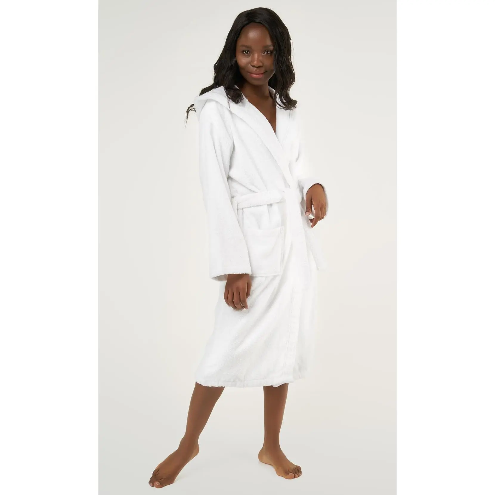 Turquaz Turkish Cotton Hooded Terry Bathrobe Women