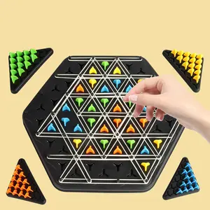Hatwoo Chain triangle chess game, creative strategy board game, 2-4 players colorful triangles, parent-child interactive thinking training toys, suitable for birthday gifts, Christmas gifts