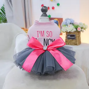 Cute Dog Dress, Costume, Pet Clothes with Bowknot Decor, Fashionable Pet Clothing for Daily Wear, Dog & Cat Clothing Supplies