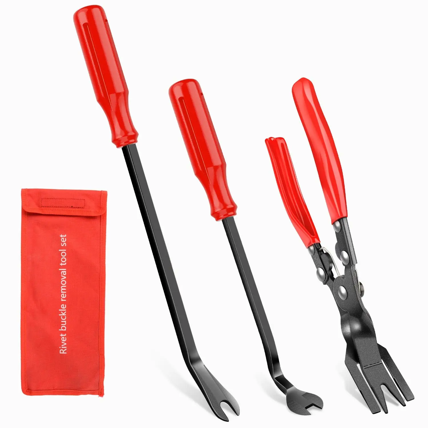 Nilight 3PCS Car Automotive Multi-Tool Trim Kit - Clip Pliers, Fastener Remover, Upholstery Repair Tool with Storage Bag for Car Panel Dashboard Repair, Car Automotive Tools