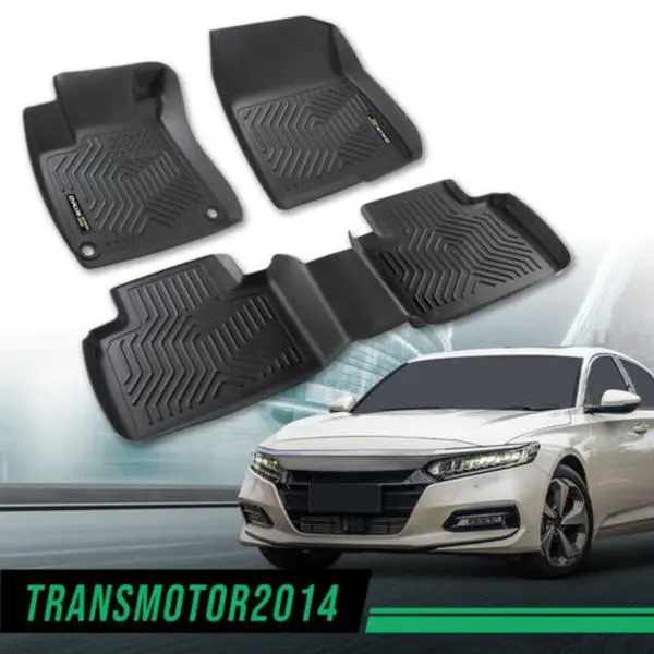 3pcs Floor Mats Fit For Honda Accord Sedan 2013-2022,All Weather Floor Mats Rubber Liners,Waterproof Anti-slip Durable Floor Mats,Car Accessories