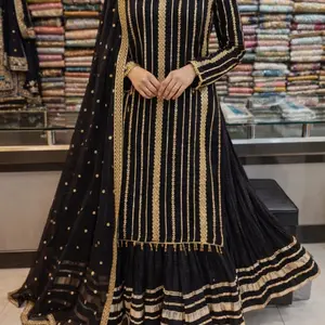 Pure Chiffon Handwork Embellished 3-Piece Suit