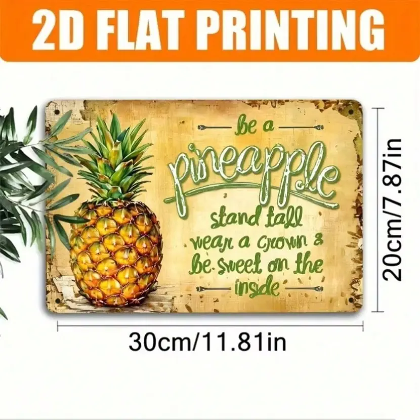 Aluminum Pineapple Vintage Wall Art for Home Decor Multipurpose Metal Sign Housewarming Gift for Bathroom Bedroom Kitchen Living Room