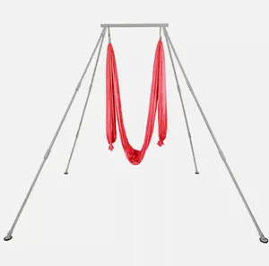 Portable Aerial Stand Aerial Rig Yoga Swing Bar With 20ft Red Aerial Silk