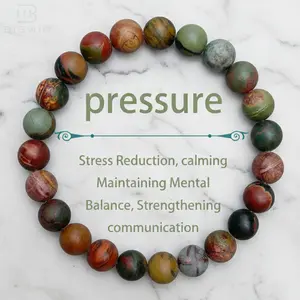 Red Turquoise Beads Bracelet - Protection Bracelet for Anxiety Relief Gift for Her/Him Elastic Handmade Yoga Energy Jewelry Bring Luck Daily Wear Gift