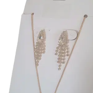 Icing Dangly Diamond Necklace / Earrings Set