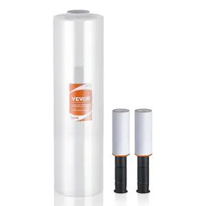 VEVOR Stretch Film, 15 inchesx 1200 feet, 1 Pack, 80 Gauge Industrial Strength Clear Durable Stretch Wrap Roll, Heavy Duty Shrink Film Stretch Wrap with Handles for Pallet Wrapping Shipping Moving