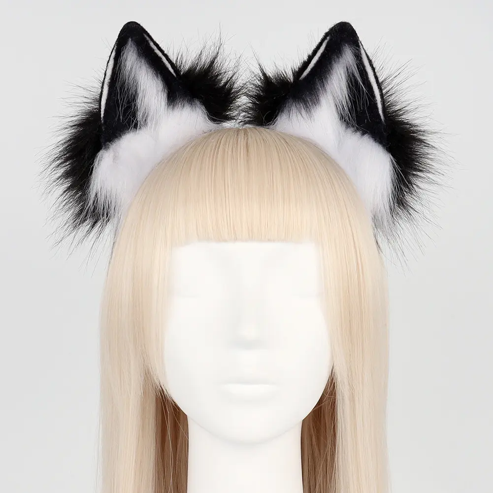 Halloween adjustable animal ear headpiece cosplay simulation fox ear hair clip accessory