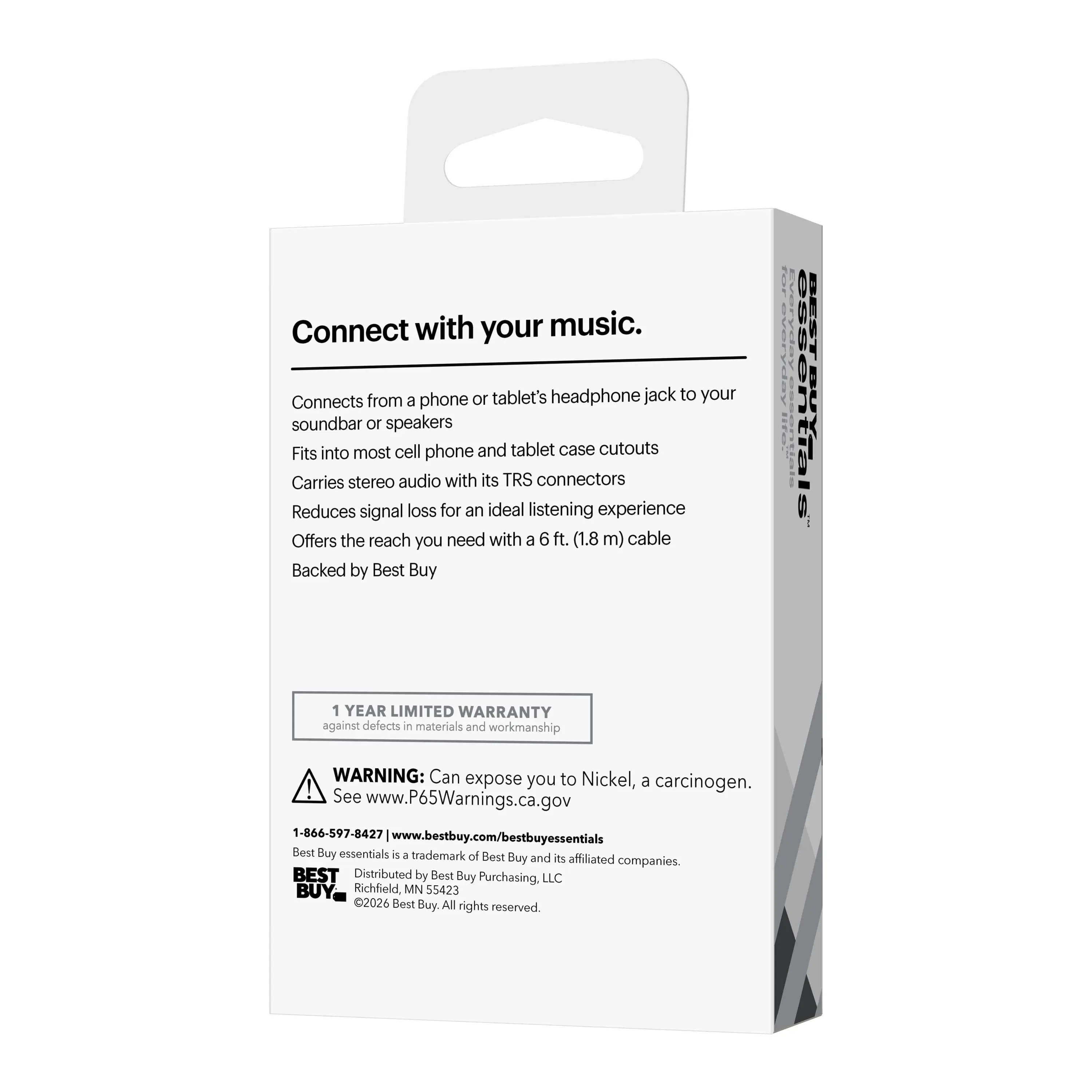 Best Buy essentials - 6' 3.5 mm Audio Cable - Black Best Buy essentials - 6' 3.5 mm Audio Cable - Black