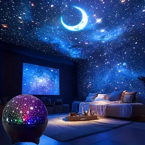 1pc Colorful Starry Sky Night Light Projector, Modern Dreamy Home Decor, Bedroom Atmosphere Lamp, Adjustable Brightness Light, Decorative LED Light, Perfect Gift for Christmas & Birthdays