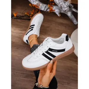 Step: Women's classic multi-color retro rubber sole sports shoes, PU leather casual shoes, anti slip tennis shoes, fashionable walking shoesRAIMENTRY