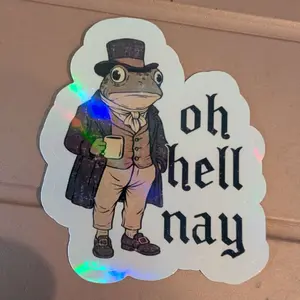 Gentlemen Frog Vinyl Waterproof Decorative Sticker, 3x3 inches
