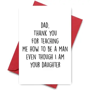 Happy Father's Day Card, Funny Letter for Dad, Greeting Card with Envelope, Perfect for Father's Day Or Special Occasions, Great Gift for Dad, Grandpa, Or Father Figure, Men Gifts, Positive Message Card