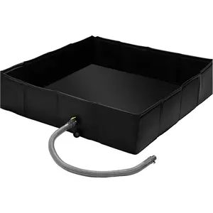 Portable 41" x 41" x 10" Foldable Outdoor Shower Base with Drain Pipe, Durable Camping Shower Pan Mat for Indoor & Outdoor Use