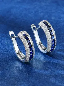 1 Pair Pretty Cubic Zirconia Hoop Earrings For Women For Wedding Engagement Anniversary Party Jewelry Valentine's Day Gift