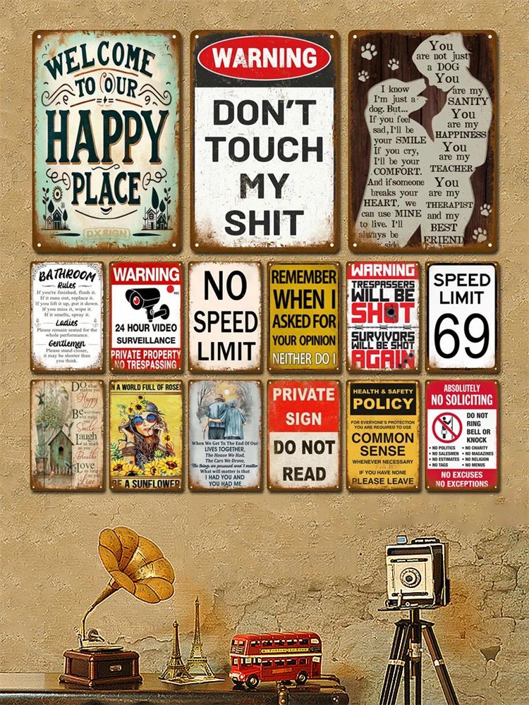 8x12inch Vintage Metal Plate Tin Sign Plates Bar Retro Metal Sign Wall Art Mural Aesthetic Room Home Decor Items Poster Garage Decoration