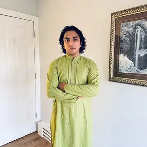 Plain Men's Kurta in Lime Green Color for Simple Style Needs. Several colors options are available.