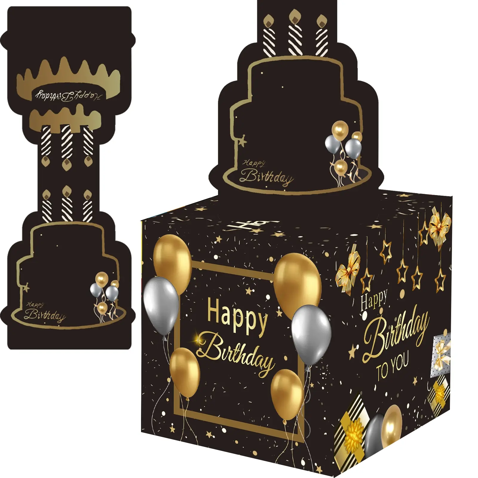 Gold Balloon Birthday Cash Gift Box, Surprise Money Jar, Transparent Bag Packaging, Includes 50 Bags, Fun Way to Give Gifts, Unique Birthday Gifts, Gift For Birthday