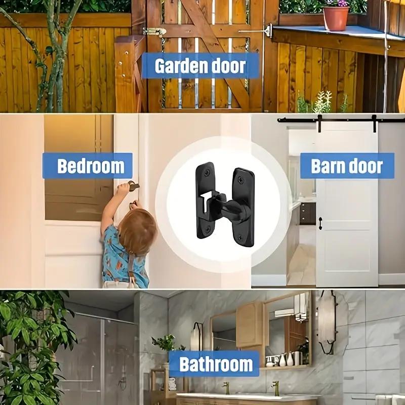 3Pack 90/180 Degree Rotating Sturdy Security Bolt Lock, Metal Padlocks - Security Locks, Suitable for Barn Doors, Bathroom Sliding Doors, Garages, Bedrooms, Cabinets - Durable Zinc Alloy Security Door Locks, Commercial Grade for Home Security/Safety