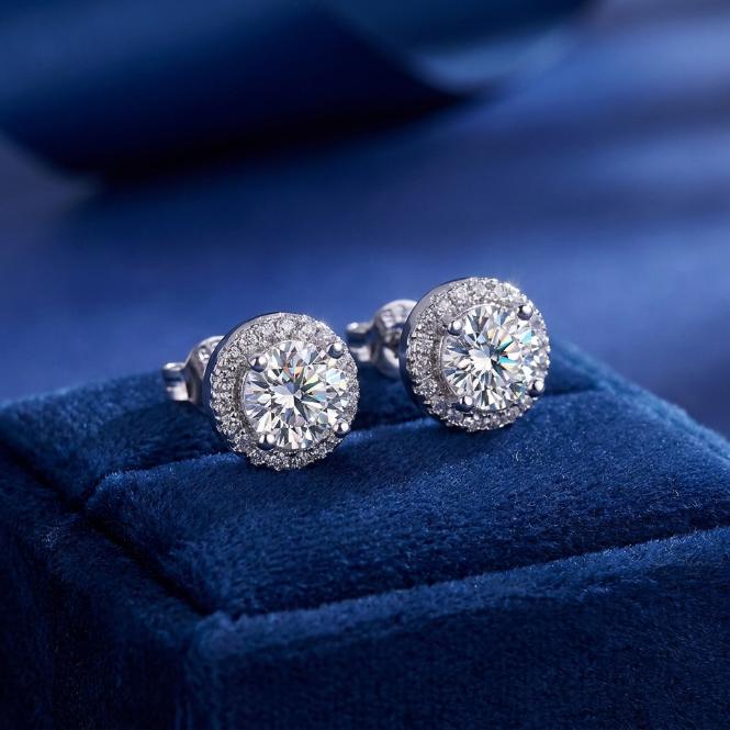 [2026 Trend Alert] Men's S925 Sterling Silver Round Cubic Zirconia Stud Earrings - Casual Sparkling Jewelry Gift for Him, Pretty Studs, High Quality Earrings