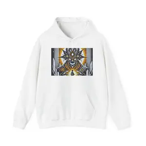 Mystical Monochrome Hoodie - Unisex Heavy Blend™, Cozy Streetwear, Gift for Gamers, Cool Outerwear, Modern Art Sweatshirt, Casual Layering