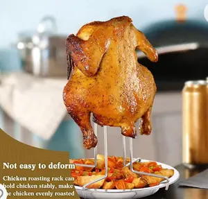 Beer Can Chicken Holder Sturdy Stainless Rack