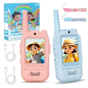 Kids Video Walkie Talkies, 2 Pack Long Range Walkie-Talkie for Kids, Rechargeable Video Call Toys for Indoor, Camping, Hiking, Travel, Christmas Birthday Gift for Boys Girls Age 5-8 (Blue/Pink)