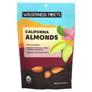 Wilderness Poets Organic California Almonds, 8 oz (226 g)