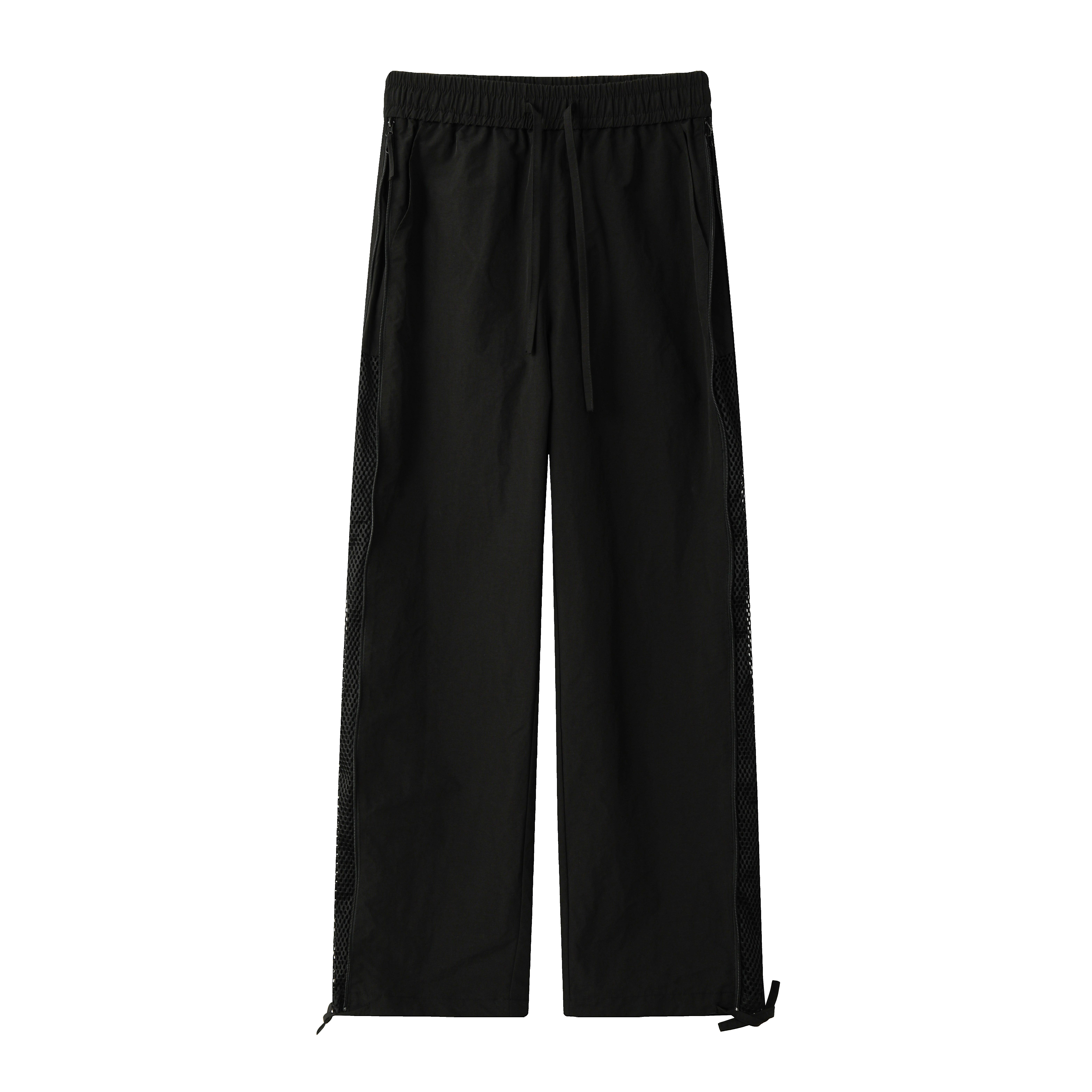 Men’s summer American-style quick-dry wide-leg casual pants with mesh for excellent breathability and zippered panels