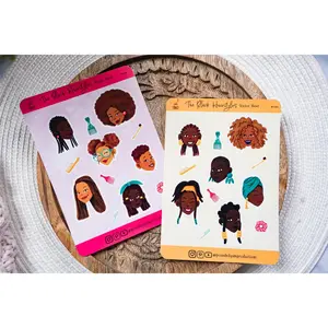 Black Girl Black Hair Sticker Sheets