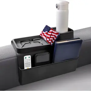 Silicone Couch Cup Holder Tray,Couch Arm Organizer for Sofa Drinks/Phone/Remote/Snacks,Couch Armrest Recliner Armchair Caddy - Black