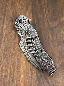 Sharp Cool Skull Kitchen Knife,Hollow Aluminum Handle Fruit Pocket Knife