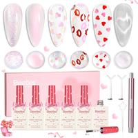 Glitter Top Coat - 6Pcs *10ml - Valentines Limited
