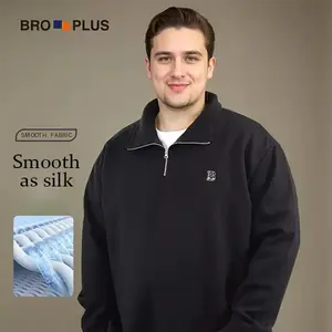 BRO PLUS Large Size Men's Wool Sweater Jacket - Soft High-End Spring Fashion for Youth - Smooth as Silk Fabric Casual Menswear