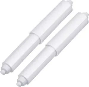 2 count Toilet Paper Holder Roller Spindle Replacement Rod Plastic Spring  (White)